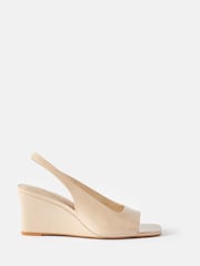 Mint Velvet Natural Sasha Leather Wedge Heels - Image 1 of 4