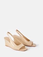 Mint Velvet Natural Sasha Leather Wedge Heels - Image 2 of 4