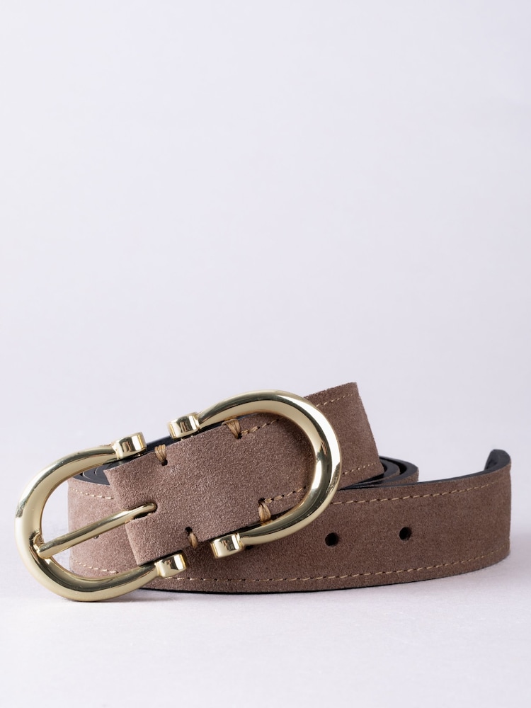 Hellbraun - Lakeland Leather Bowness Ledergürtel mit Doppelschnalle - Bild 1 von 3
