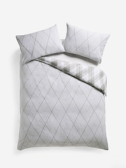 Grey Argyle Check Brushed Cotton Reversible Duvet Cover and Pillowcase Set - Image 5 of 5