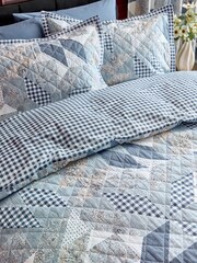 Quilted Patchwork 100% Cotton Duvet Cover and Pillowcase Set - صورة 2 من 5