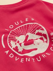 Joules Pink Girls' Back Print Crew neck Sweatshirt - Image 4 of 4