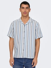 Only & Sons Cuban Collar Stripe Shirt - Изображение 2 из 5