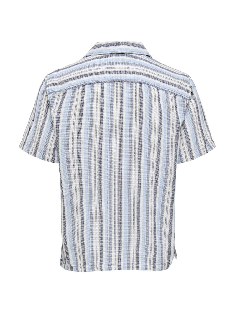 Only & Sons Cuban Collar Stripe Shirt - Изображение 5 из 5