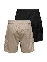 Only & Sons Black Chino Shorts 2 Pack - Image 2 of 5