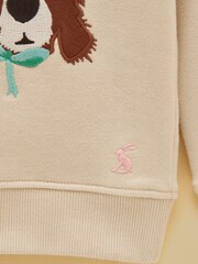 Joules Oatmeal Girls' Embroidered Sweatshirt - Image 3 of 5