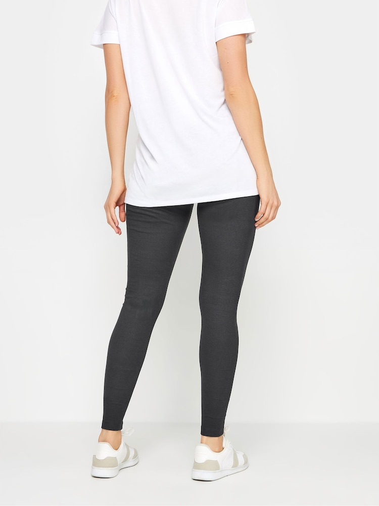 Long Tall Sally Grey Ribbed Leggings - Image 3 of 5