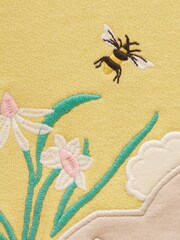 Joules Yellow Bunny Girls' Embroidered Sweatshirt - Image 4 of 5