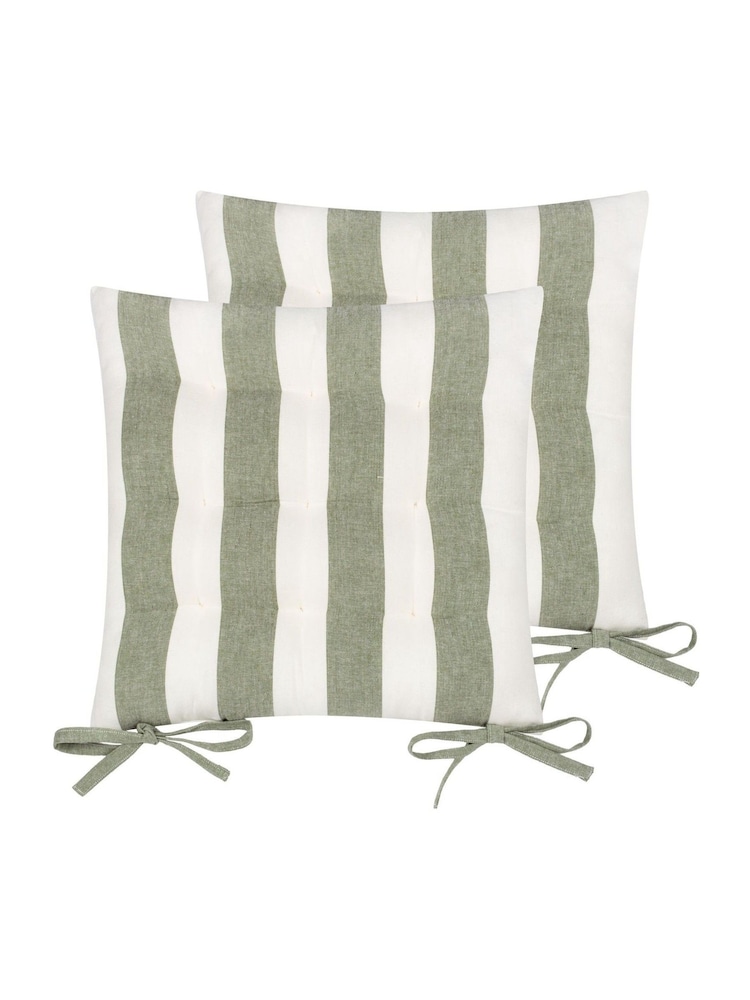 Yard 2 Pack Hayle Striped Cotton Seat Pads - Imagen 2 de 7
