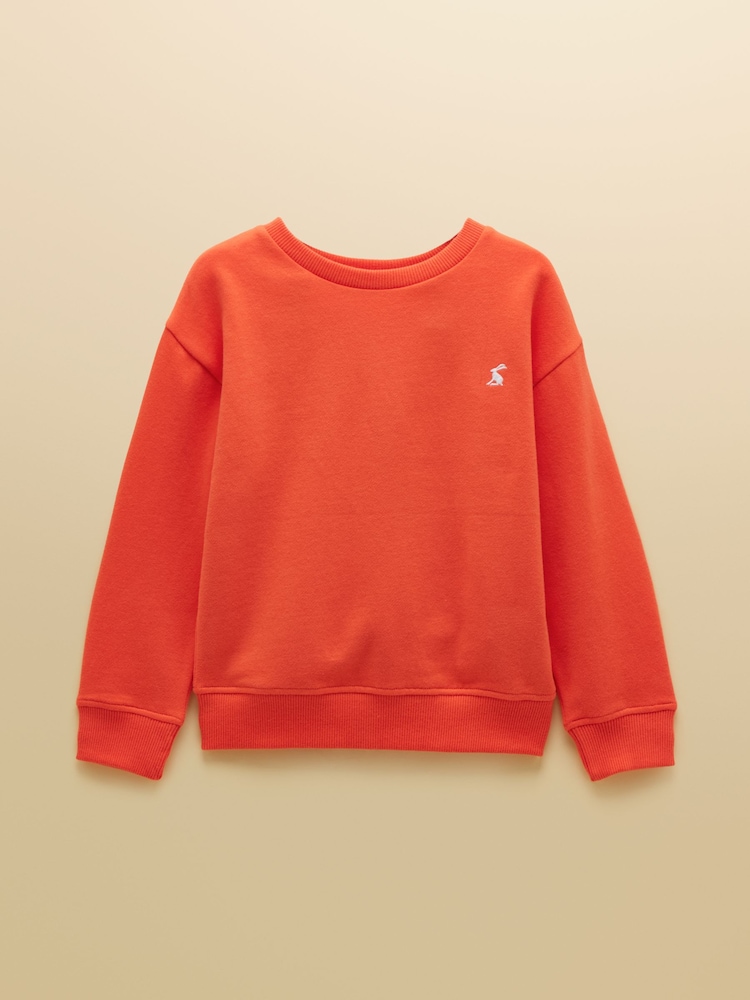 Joules Orange Boys' Back Print Crew Neck Sweatshirt - Image 1 of 4
