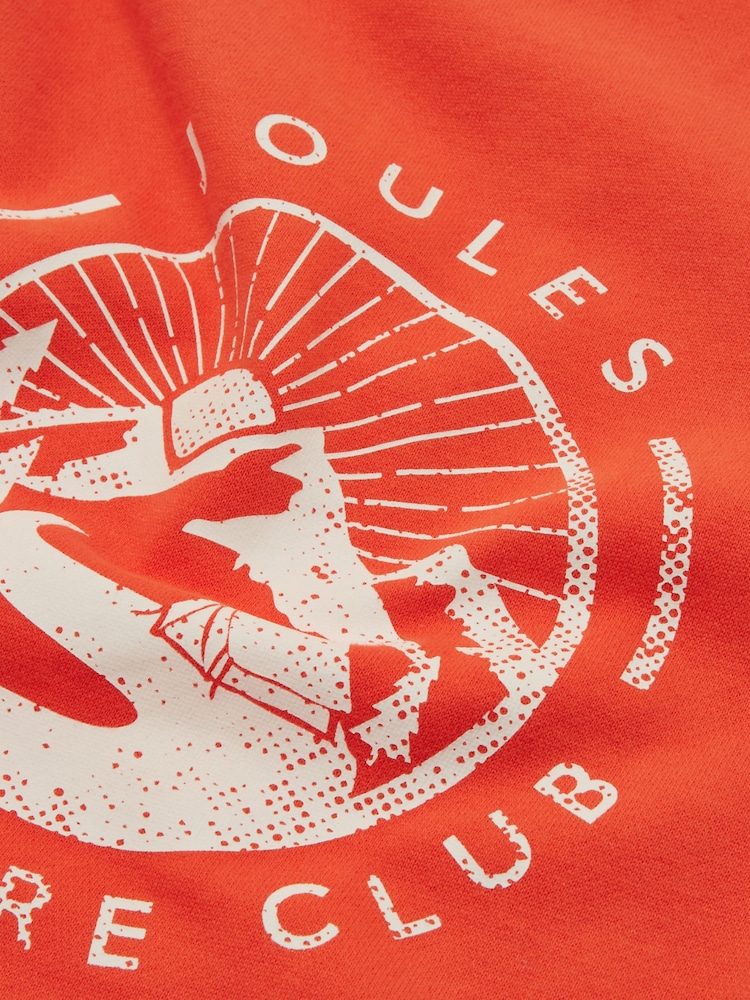 Joules Orange Boys' Back Print Crew Neck Sweatshirt - Image 4 of 4