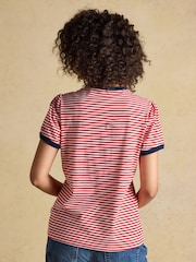 Joules Erin Red Stripe Short Sleeve Jersey T-Shirt - Image 2 of 6