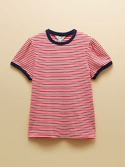 Joules Erin Red Stripe Short Sleeve Jersey T-Shirt - Image 6 of 6