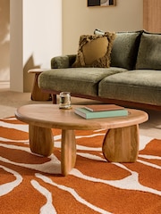 MADE.COM Mid Tone Mango Wood Dory Shaped Coffee Table - Image 1 of 5