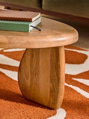 MADE.COM Mid Tone Mango Wood Dory Shaped Coffee Table - Image 3 of 5