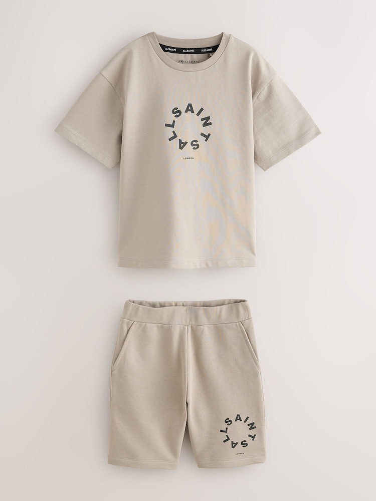 smALLSAINTS Light Brown Tierra T-Shirt and Sweat Shorts Set - Image 1 of 5