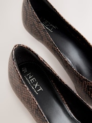 Chocolate Brown Forever Comfort® Point Toe Low Kitten Heels Shoes - Image 4 of 5