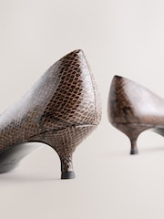 Chocolate Brown Forever Comfort® Point Toe Low Kitten Heels Shoes - Image 5 of 5