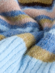 Multi Blue Stripe Crew Neck Jumper With Wool - Image 8 of 9