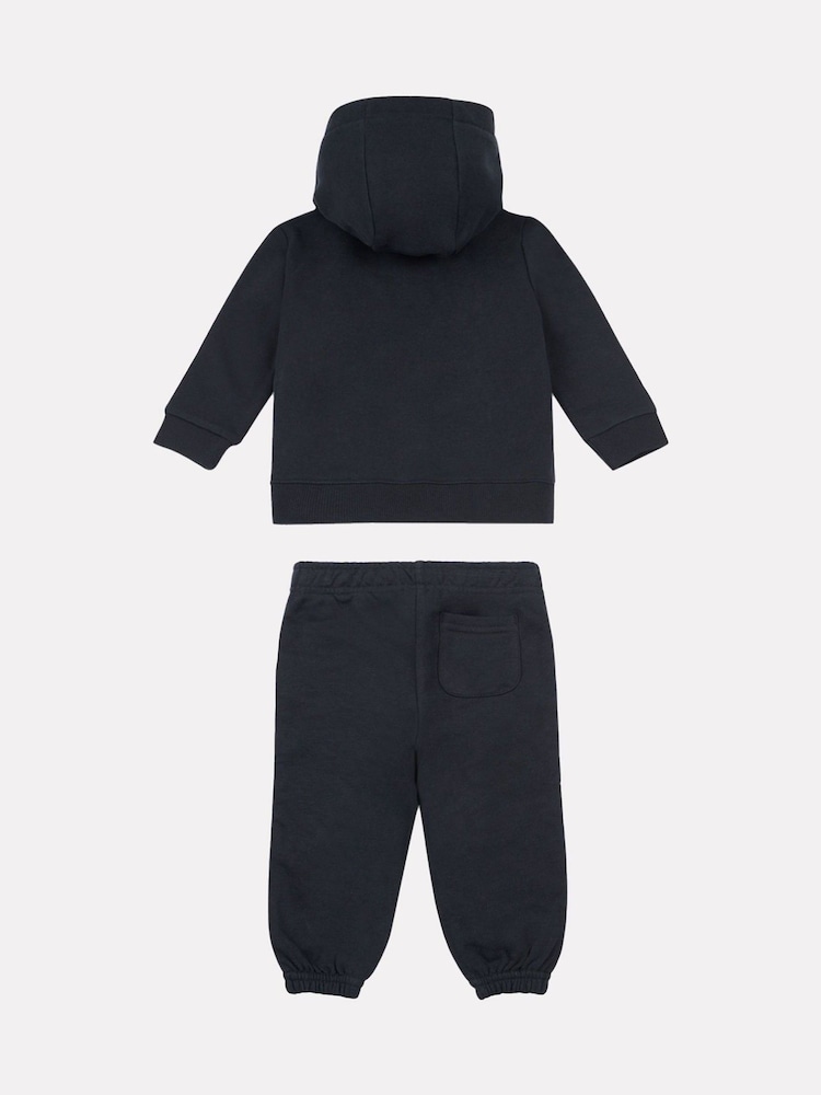 New Balance Black Kids Full Zip Hoodie 100% Cotton Short & T-Shirt Set - Image 2 of 3