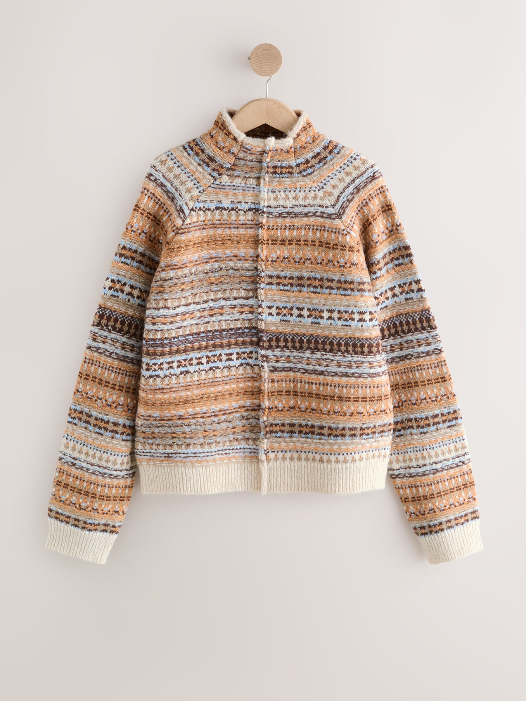 Next：日本 マルチ ニュートラル - スタンドネック フェアアイル柄