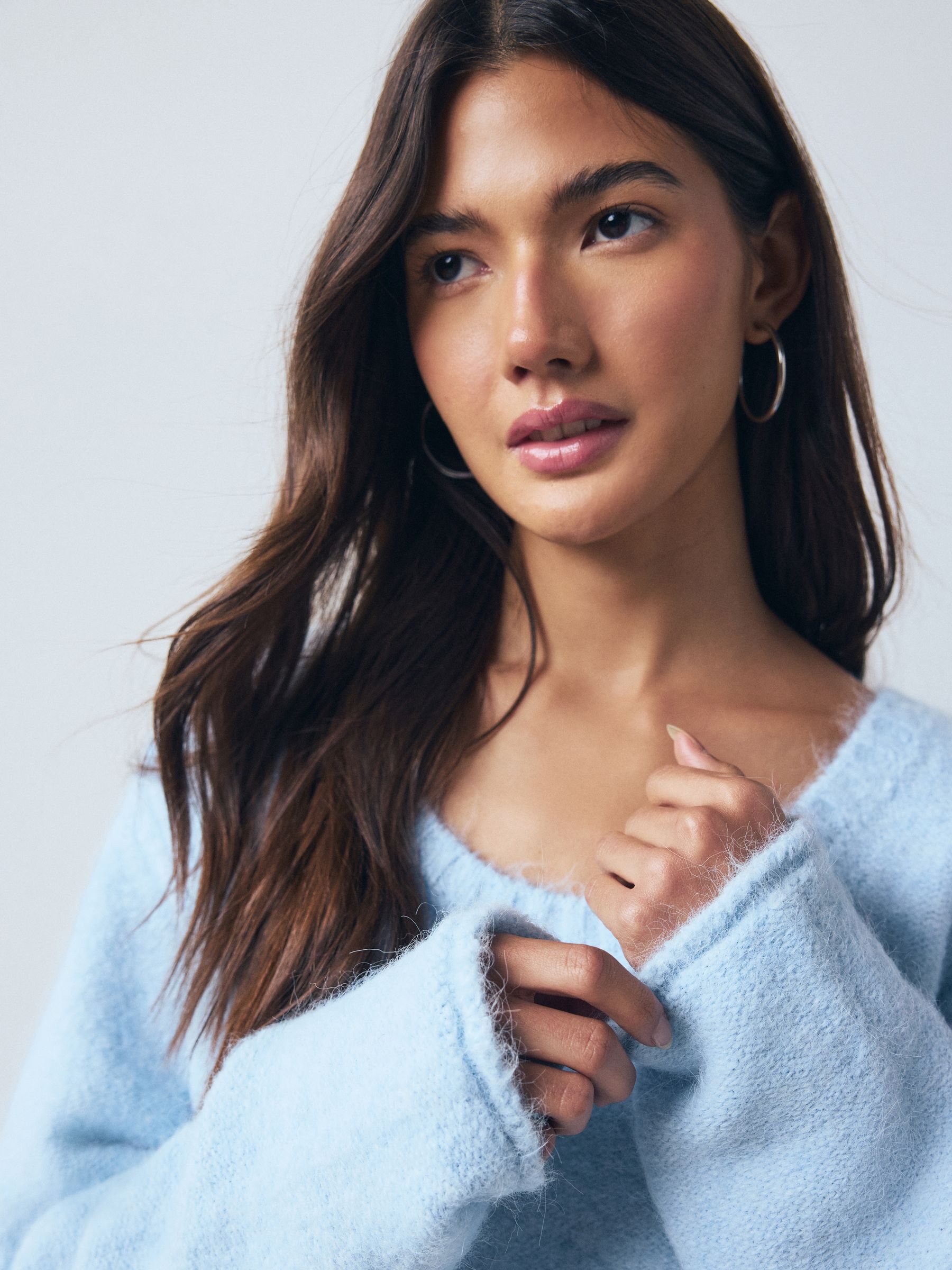 Buy Light Blue Scoop Neck Jumper With Alpaca from Next Romania