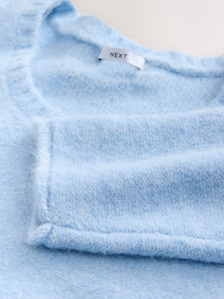 Light Blue Scoop Neck Jumper With Wool - Image 8 of 8 Light Blue Scoop Neck Jumper With Wool - Image 8 of 8