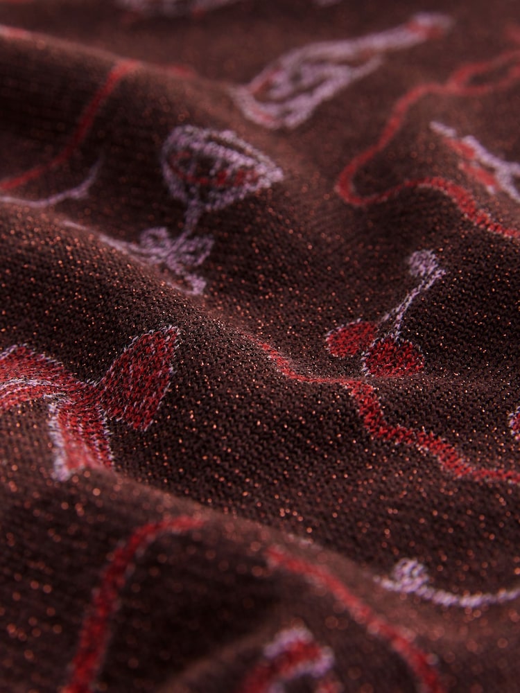 Chocolate Brown Sparkle Bow Christmas Jumper - Image 3 of 3