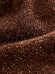 Chocolate marrom - Camiseta com decote redondo e cintura alta com brilho - Imagem 3 de 3