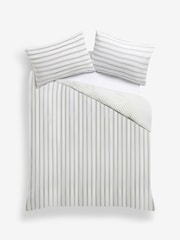 2 Pack Green Stripe 100% Cotton Duvet Cover and Pillowcase Set - Image 10 of 10