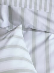 2 Pack Green Stripe 100% Cotton Duvet Cover and Pillowcase Set - Image 8 of 10