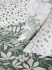 2 Pack Green/Natural Jungle 100% Cotton Duvet Cover and Pillowcase Set - Image 5 of 7