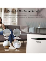 Tower White Dehumidifier Compressor with 55L Water Tank - Image 3 of 6