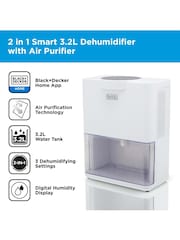 Black & Decker White 3.2L Smart Dehumidifier & Air Purifier - Image 2 of 2