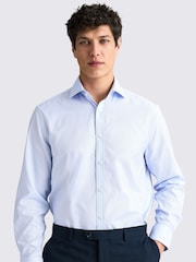 MOSS Blue Regular Fit 100% Cotton Sky Dobby Shirt - Image 1 of 4