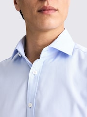 MOSS Blue Regular Fit 100% Cotton Sky Dobby Shirt - Image 2 of 4