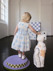 Cath Kidston Blue Bow Print Party Dress (3mths-8yrs) - Image 3 of 8