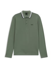 BOSS Green Regular Fit Plisy Tipped Collar Polo Shirt - Image 1 of 1