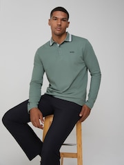 BOSS Green Regular Fit Plisy Tipped Collar Polo Shirt - Image 2 of 5