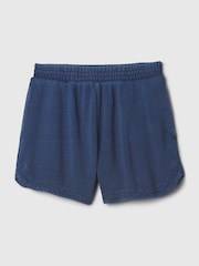 Gap Blue Cotton Textured Dolphin Hem Sweat Shorts - Image 4 of 4