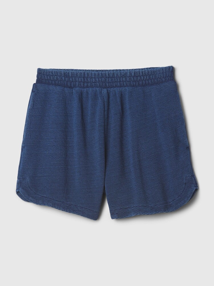 Gap Blue Cotton Textured Dolphin Hem Sweat Shorts - Image 4 of 4 Gap Blue Cotton Textured Dolphin Hem Sweat Shorts - Image 4 of 4
