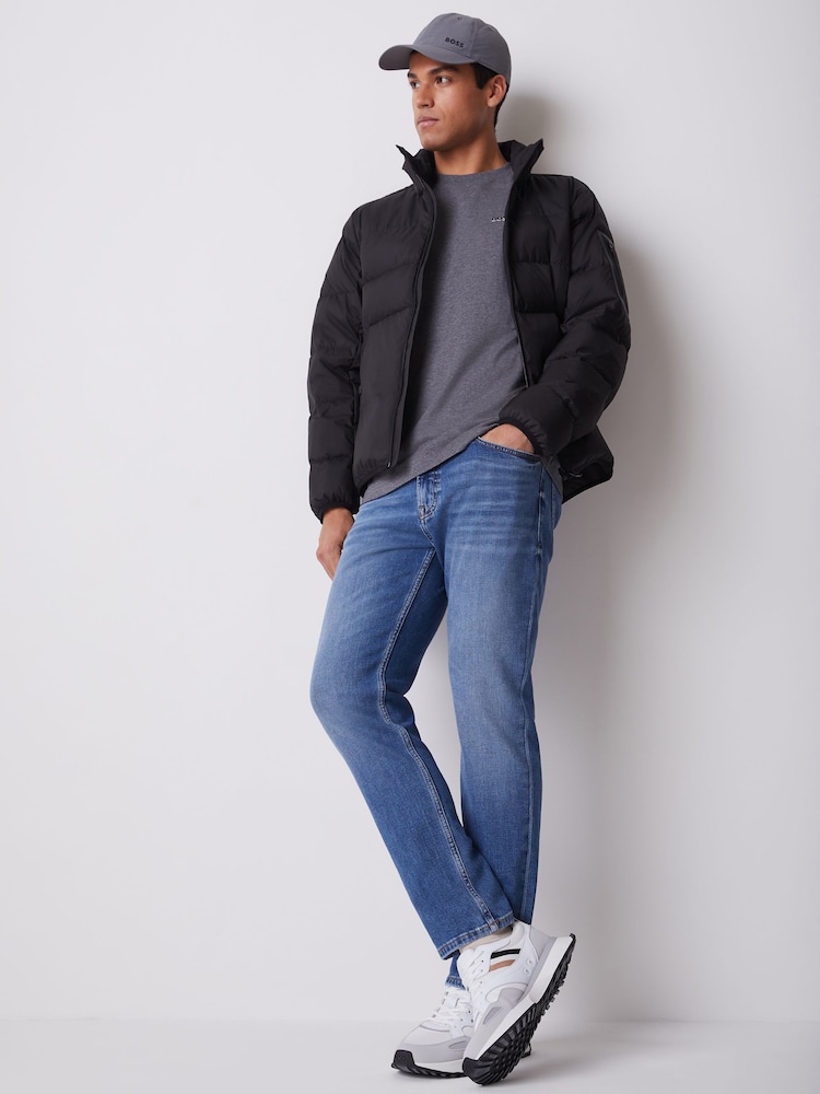 BOSS Grey Regular Fit Logo T-Shirt - Image 2 of 5 BOSS Grey Regular Fit Logo T-Shirt - Image 2 of 5