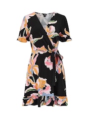 Negro - Pour Moi Birdie Stretch Viscose Jersey Wrap Front Dress - Imagen 3 de 4