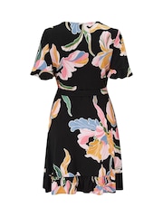 Negro - Pour Moi Birdie Stretch Viscose Jersey Wrap Front Dress - Imagen 4 de 4