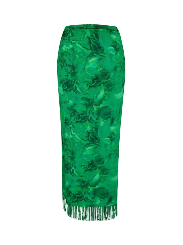 Pour Moi Green Multi Fringe Trim Crinkle Woven Multiway Sarong - Image 4 of 4 Pour Moi Green Multi Fringe Trim Crinkle Woven Multiway Sarong - Image 4 of 4