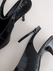 Black Eel - Koničasti čevlji z visoko peto in paščkom čez peto Forever Comfort® - Slika 5 iz 5