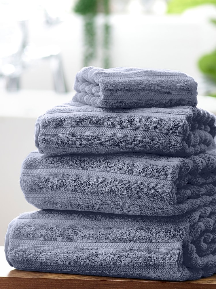 Blue Ribbed Towel - Image 1 of 5