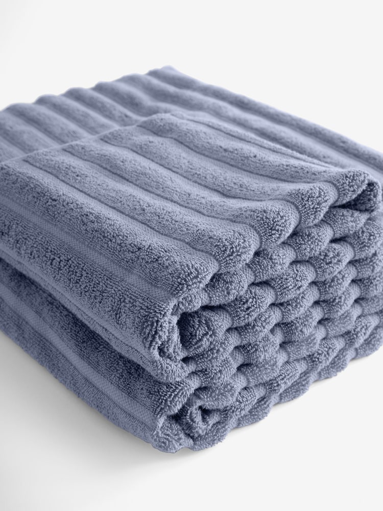 Blue Ribbed Towel - Image 5 of 5