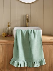 Sage Green Frill Towel - Image 1 of 3