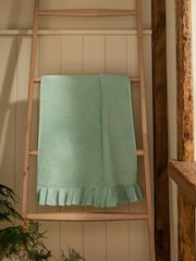 Sage Green Frill Towel - Image 2 of 3